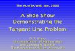A Slide Show Demonstrating the Tangent Line Problem D. P ...math.uakron.edu › ~dpstory › tutorial › demos › tangent.pdf · A Slide Show Demonstrating the Tangent Line Problem