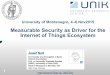Measurable Security as Driver for the Internet of Things ... · l From Internet to Internet of Things (IoT) Kjeller and the Internet Autonomous systems l From Mobile security to IoT