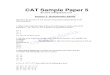 CAT Sample Paper 5...CAT Sample Paper 5 By Section 1- Quantitative Ability Directions for questions 1 to 6: Answer the question independently of the other questions. 1. What is the