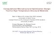 Computational Microstructural Optimization Design ... Computational Microstructural Optimization Design