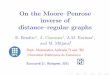 On the Moore–Penrose inverse of distance–regular graphs · Applications Generalized inverses The combinatorial Laplacian Statement of the Problem If the M{matrix isnon{singularits
