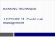 LECTURE 11. Credit risk management - WordPress.com...11.1. Policies for Managing Credit Risk There are typically three kinds of policies related to credit risk management: One set