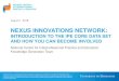 NEXUS INNOVATIONS NETWORK...NEXUS INNOVATIONS NETWORK: INTRODUCTION TO THE IPE CORE DATA SET AND HOW YOU CAN BECOME INVOLVED National Center for Interprofessional Practice and Education