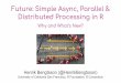 Future: Simple Async, Parallel & Distributed Processing in R · R package: future A simple, unifying solution for parallel APIs "Write once, run anywhere" 100% cross platform Easy