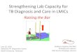 Strengthening Lab Capacity for TB Diagnosis and Care in LMICs€¦ · Strengthening Lab Capacity for TB Diagnosis and Care in LMICs Raising the Bar June 20, 2018 ... • Information