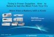 Today’s Power Supplies: How to Select & Get the Most From ...€¦ · Today’s Power Supplies: How to Select & Get the Most From Your $’s - More than a Battery with a Knob May