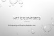 MAT 1272 STATISTICS - City Tech OpenLab€¦ · 2.1.2 Frequency Distributions The number of adults who belong to a certain category is called the frequency of that category. A frequency