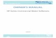 OWNER'S MANUAL - Water Control Corporation...OWNER'S MANUAL 12/05/2017. Model Series Number Exchange Capacity* (grains) Flow Rate(gpm) Pipe Size(inches) Back Wash ... R Remote lockout