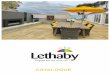 CATALOGUE - Lethaby · l Stainless steel tube, 57mm dia. l l 3 plastic inserts, 38mm up to 48mm. 25kg Granite market umbrella base l Code:MK:GB25 l Base dimensions, 43 x 43 x 5cm