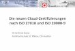 CIS | Startseite - Die neuen Cloud-Zertifizierungen …...ISO 17788:2014 Cloud computing – Overview and vocabulary ”, diese kategorisiert „Cloud Services“ aus unterschiedlichen