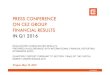 PRESS CONFERENCE ON CEZ GROUP FINANCIAL RESULTS IN Q1 …€¦ · Q1 2016 FINANCIAL HIGHLIGHTS 2 EBITDA grew by 4.6% year-on-year to CZK 20.0bn EBIT grew by 7.8% year-on-year to CZK
