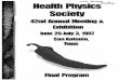 Final Program for 42nd Annual Meeting of the Health ...hps.org/documents/42_final_program.pdf · 1968-1969 W. H. Langham Board of Directors 1969-1970 J. N. Stannard 1970-1971 C. C