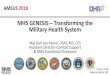 MHS GENESIS Transforming the Military Health System€¦ · Dentrix .257 Upgrade MPages 6.9 Upgrade MHS GENESIS Updates SAaB April 2018 August 2018 September 2018 October 2018 November
