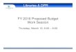 Libraries & DPR FY 2016 Proposed Budget Work Session€¦ · Department of Parks & Recreation Proposed FY 2016 Budget Highlights March 19, 2015. 8 DPR Budget at a Glance • Proposed
