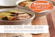ONE WEEK MEAL PLAN · 2016-02-13 · one week meal plan for the healing foods method planning your meals ahead saves time, money and your sanity. get a taste of the healing foods