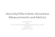 Security/Information Assurance Measurements and Metrics · 2019-05-29 · Security/Information Assurance Measurements and Metrics Wai Tsang, Ph.D. TecSec 6Th Annual International