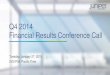 Q4 2014 Financial Results Conference Call€¦ · Q4 2014 Financial Results Conference Call. Tuesday, January 27, 2015. ... For detailed reconciliation between the non- GAAP financial