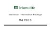 Statistical Information Package - Manulife Global(Canadian $ in millions unless otherwise stated and per share information, unaudited) 2016 2016 2016 2016 2015 2016 Q4 YTD YTD YTD