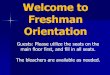 Welcome to Freshman Orientation - Germantown, WI 53022 High... · Welcome to Freshman Orientation Students: Please sit with your parents. ... Freshman Orientation Class of 2024 Wednesday,