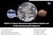 NASA’s In Space Manufacturing Initiative and …...2018/11/06  · A. ISM Path to Exploration B. In Space Robotic Manufacturing and Assembly (IRMA) C. Additive Construction 2. NASA’s
