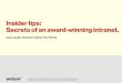Insider tips: Secrets of an award-winning intranet. · Insider tips: Secrets of an award-winning intranet. Case study: Verizon’s About You Portal ... & mobile experience. ... journey