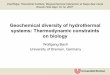 Geochemical diversity of hydrothermal systems ... · Geochemical diversity of hydrothermal systems: Thermodynamic constraints on biology Wolfgang Bach University of Bremen, Germany