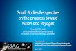 Small Bodies Perspective on the progress toward Vision and … · 2020-04-09 · Small Bodies Perspective on the progress toward Vision and Voyages Timothy D. Swindle Chair, ... themes”