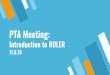 PTA Meeting - Clarkstown Central School District · ⋄Attend RULER introductory workshops » 2018-2019 ⋄District Commitment to RULER approach to SEL learning ⋄6th Grade- Staff