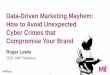 Data-Driven Marketing Mayhem: How to Avoid Unexpected ... · Data-Driven Marketing Mayhem: How to Avoid Unexpected Cyber Crimes that Compromise Your Brand Roger Lewis CEO, CMIT Solutions