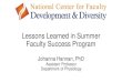 Lessons Learned in Summer Faculty Success Program€¦ · Lessons Learned in Summer Faculty Success Program Johanna Hannan, PhD Assistant Professor Department of Physiology . When