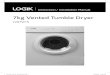 7kg Vented Tumble Dryer - Team Knowhow 7kg... · 2019-10-09 · 7kg Vented Tumble Dryer LVD7W15 ... Choosing the Right Location for Your Dryer ... immediately and keep the exhaust
