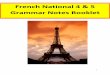 French National 4 & 5 Grammar Notes Booklet · In French, every noun has a gender. It is either masculine or Zfeminine [. The dictionary can tell us if nouns are masculine or feminine