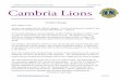 CAMBRIA LIONS CLUB NEWSLETTER AUGUST 2017 Cambria Lions · CAMBRIA LIONS CLUB NEWSLETTER AUGUST 2017 PAGE 2 Late-Breaking News from the President By hook or crook, a group of us have