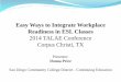 Easy Ways to Integrate Workplace Readiness in ESL …...2014/01/04  · Easy Ways to Integrate Workplace Readiness in ESL Classes 2014 TALAE Conference Corpus Christi, TX Presenter:
