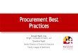 Procurement Best Practices - Maryland Conference/Developing... · 2019-10-31 · Procurement Best Practices Donald Walsh, Esq. Wright, Constable & Skeen, LLP Tywanna Taylor. Senior