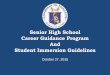 Senior High School Career Guidance Program And Student Immersion Guidelines · 2015-10-27 · Senior High School Career Guidance Program And Student Immersion Guidelines October 27,