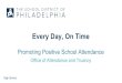 Every Day, On Time - School District of Philadelphia€¦ · Attendance Overview Tier 1 Essential Strategies School Year Timeline Campaigns Tier 2 Tier 3 Closing. Attendance Overview