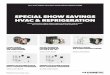 SPECIAL SHOW SAVINGS HVAC & REFRIGERATION · turbo series self-contained air conditioner $150 cash back adler/barbour coldmachine kit cu-100 & vd-150 $100 cash back emerald series