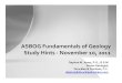 ASBOG Fundamentals of Geology Hints November 10, 2011 · Fundamentals and Practice of Geology Content FG/PG % Content FG/PG% Test Blueprints General/FieldGeology 20/21 Structure,