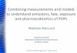 Combining measurements and models to understand emissions ... · to understand emissions, fate, exposure and pharmacokinetics of POPs Matthew MacLeod ... 11. Challenge the robustness