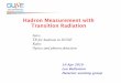 Hadron Measurement with Transition RadiationHadron Measurement with Transition Radiation 19 Apr 2019 Leo Bellantoni Detectorworking group Intro TR for hadrons in DUNE Rates Optics