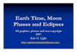 Earth Time, Moon Phases and Eclipses All graphics, photos ... · The phases just before and after the full moon are called the . gibbous. phases. On the . 14. th. night the entire