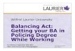 Wilfrid Laurier University · 2017-09-14 · Wilfrid Laurier University Balancing Act: Getting your BA in Policing Degree ... computer forensics) Greater emphasis on evidence-based