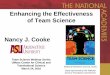 Enhancing the Effectiveness of Team Science Nancy J. Cooke · 3/24/2016  · team composition influences team effectiveness, and this relationship depends on the complexity of the