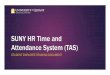 SUNY HR Time and Attendance System (TAS)...Introduction The SUNY HR Time and Attendance System (TAS) is an electronic time reporting system that is replacing the current paper process