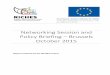 Networking Session and Policy Briefing Brussels October 2015 · Page 2 of 59 RICHES Report Networking Session and Policy Briefing - Brussels October 2015 1 INTRODUCTION 2015 is an
