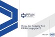 How do I apply for PFAN support? · Slide C] Section Slides Slide 3 of 4 PFAN Create Login Now: username Password Sign in 24/10/2018 Welcome to the Project Management Portal, "Climate