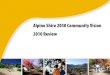 Alpine Shire 2030 Community Vision 2010 Review · 2019-07-10 · Alpine Shire 2030 Community Vision 2010 Review. It is the year 2030 and the Alpine Shire area has grown to a diverse