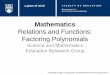Relations and Functions: Factoring Polynomialsscienceres-edcp-educ.sites.olt.ubc.ca/files/2015/04/sec...Relations and Functions: Factoring Polynomials Science and Mathematics Education