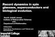 Record dynamics in spin glassses, superconductors and ...hjjens/Phys_Soc_22_1_08_HJJensen.pdf · Considered spin-glasses, superconductors and biological evolution as typical complex